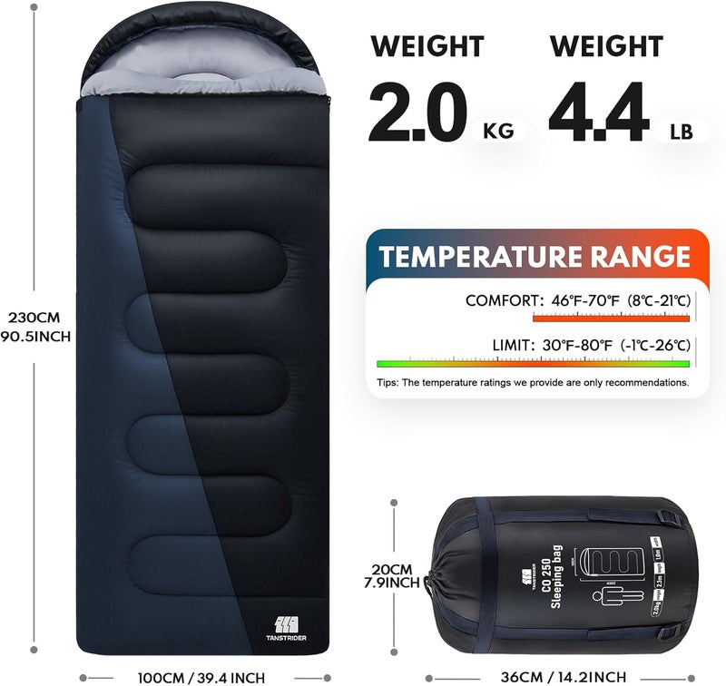 TANSTRIDER 0 Degree XXL Winter Sleeping Bags for Adults Cold Weather,Camping Sleeping Bag for Kids with Compression Sack,4 Season Camping Essentials Gear for Hiking,Traveling,Outdoor,Backpacking - Image 2